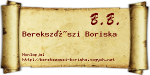 Berekszászi Boriska névjegykártya